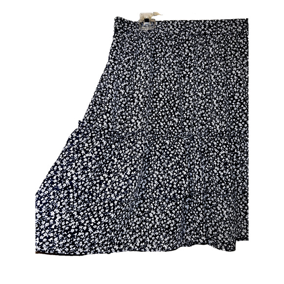 J. CREW Women's Size XL Navy Blue White Floral Preppy Ruffle Mini Skirt AY478 - Picture 2 of 4